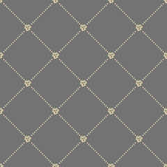 Geometric repeating pattern. Seamless abstract modern texture for wallpapers and backgrounds. Gray and golden pattern