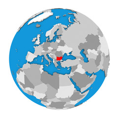 Bulgaria on globe