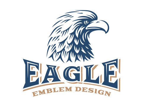 Eagle head logo - vector illustration on white background