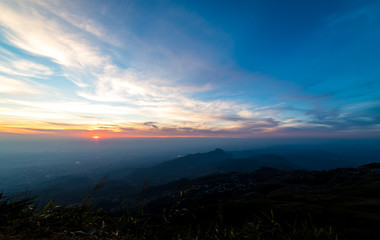 Mountains and blue sky