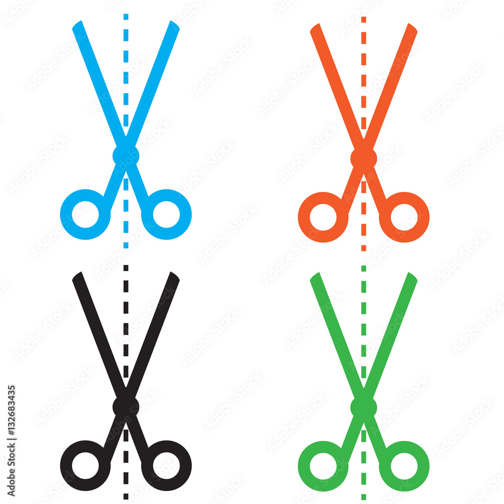 Poster scissors icon on white background. scissors sign. flat design st