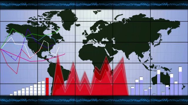 Business Concept Background, Charts and Graphs, Animation, Rendering, Loop, 4k
