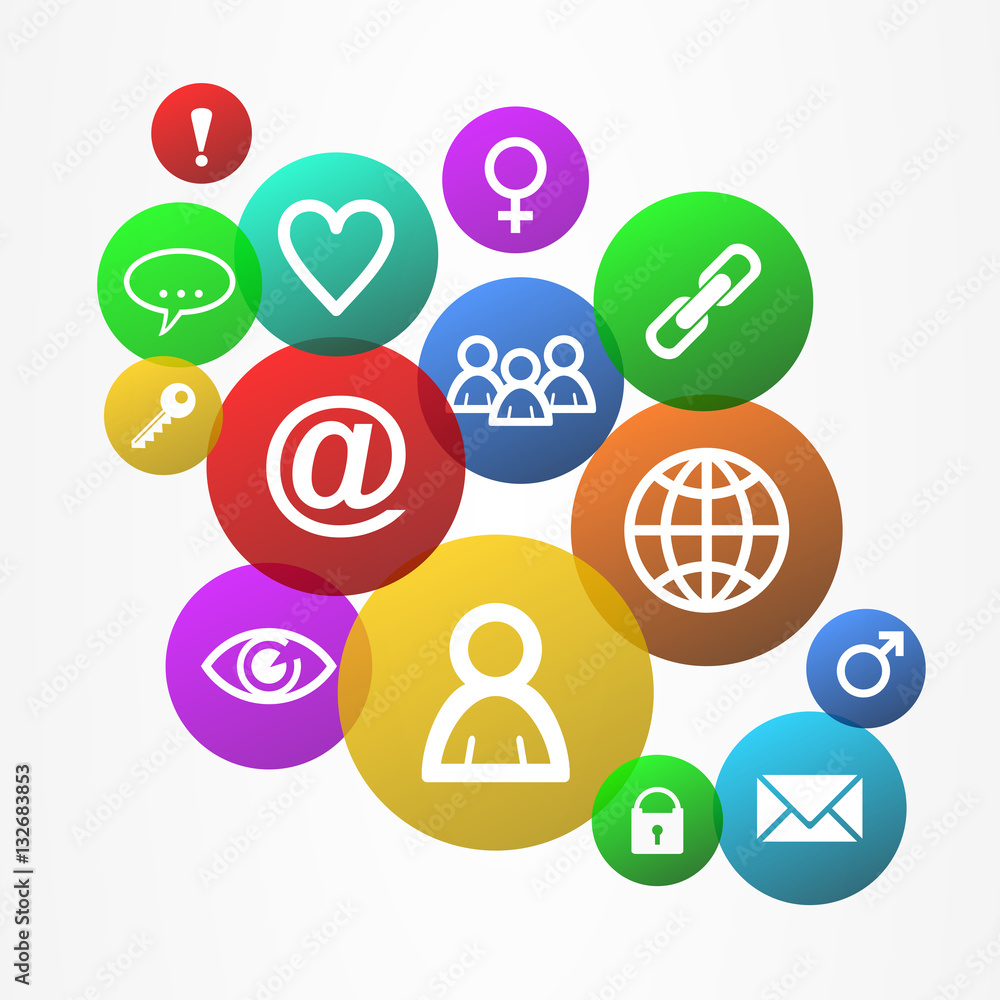 Poster set of internet vector icons.