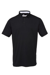 Black golf tee shirt with white collar for man