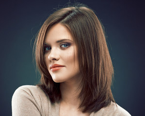 Naklejka premium Close up face, beauty woman portrait.
