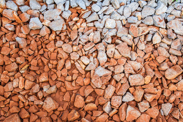 red rock Railway Tracks , stone background