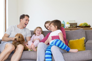 Family Cuddles at Home