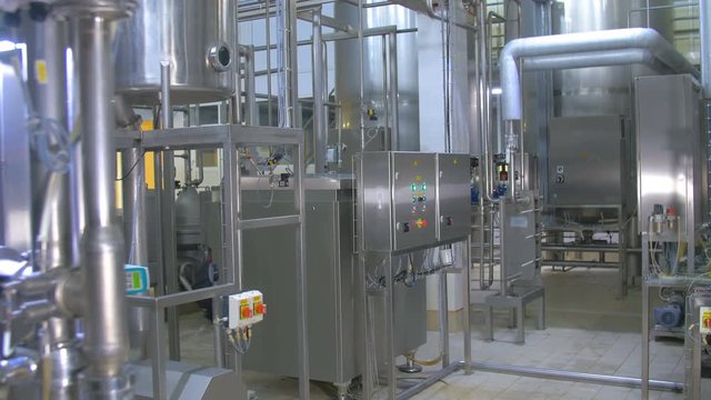 Water filtrartion system at a water purification plant. 4K.