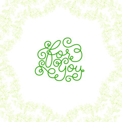 Holiday gift card with hand lettering for You and bloom silhouette