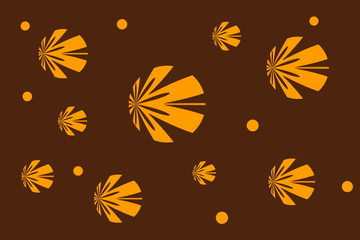 Illustration of a brown background with orange flowers