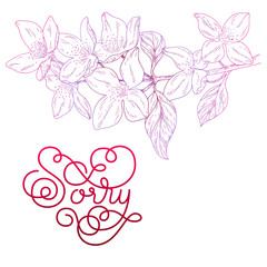 Holiday gift card with hand lettering for You and bloom silhouette