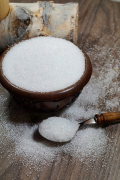 Xylitol from birch sugar - substitute white sugar - produkt used in the food industry - alternative 
