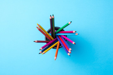 Bunch of colorful pencils