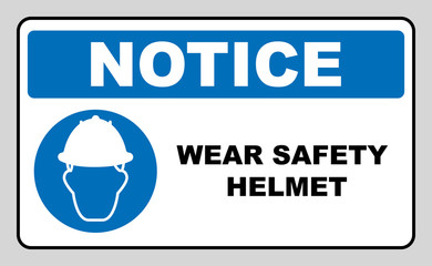 Wear a Safety Helmet Vector Illustration Sign.
