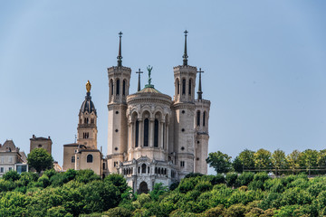 Fototapeta na wymiar Lyon, La Basilique Notre-Dame de Fourvière