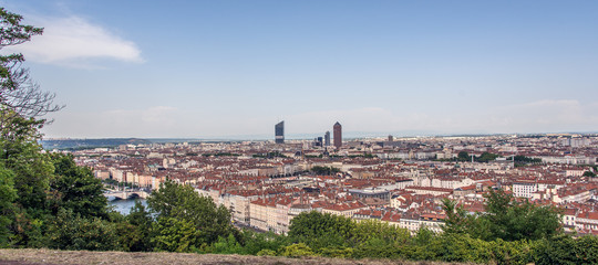 Fototapeta premium lyon vue générale depuis la colline de Fourvière