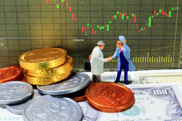 Two investor are making commitment in stock market.