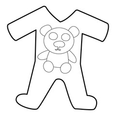 Childrens romper suit icon, isometric 3d style