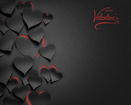 paper hearts , happy valentine's day  - 3D romantic card / background ( love , valentine )