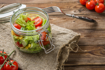 Salad of vegetables and corn