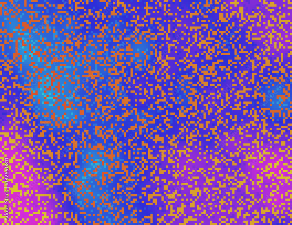 Poster colorful glitched background. contemporary abstract vector illustration. collapsing data in a radian