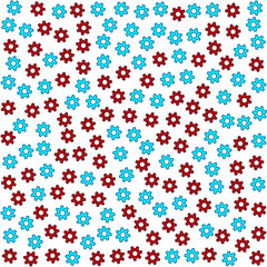 red blue gear. white background. vector illustration.