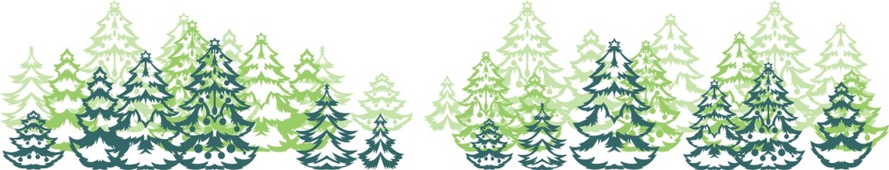 Background with stylized Christmas trees 