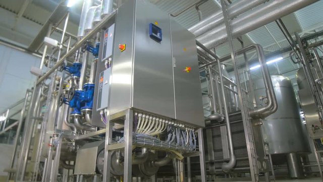 Modern complex technological industrial water purification equipment. 4K.