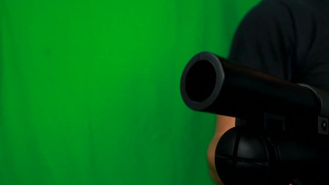 Man Torse With A Shotgun