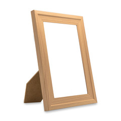 blank wooden frame isolated on a white background