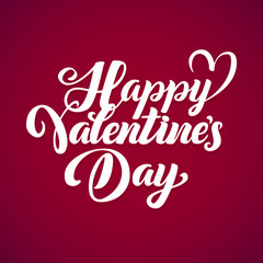 Vector Happy Valentines Day Vintage Card With Lettering