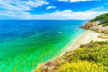 Fototapeta na wymiar Panoramic view of Sansone beach, Elba Island, Tuscany,Italy.