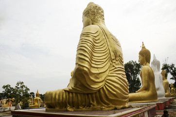 People pray and visit big buddhd statue at Wat Phai Rong Wua
