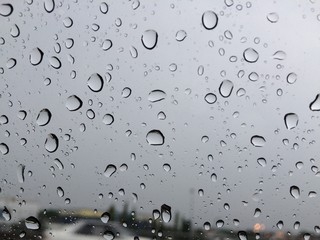 Rain drop on the windscreen