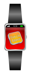 Smartwatch with Work Life Balance button - 3D illustration