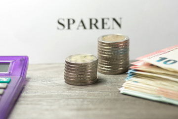 Das Sparen vom Geld
