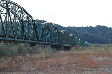 Fototapeta na wymiar 河川のトラス橋