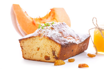 pumpkin muffins with honey and raisins