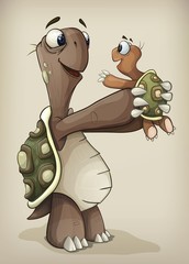Fototapeta premium Turtle family illustration