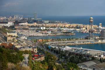 Aerial cityscape of Barcelona