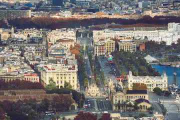 Obraz premium Aerial cityscape of Barcelona