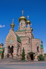Fototapeta na wymiar Goloseevsky Holy Protection Monastery in Kiev, Ukraine