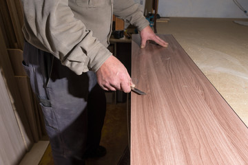 Manufacturers furniture. wooden panel edge treatment.