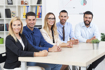 Portrait of business group people in the office. Team work