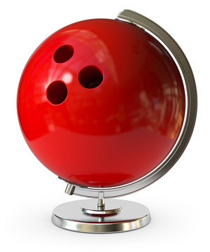 3d Bowlingkugel als Globus