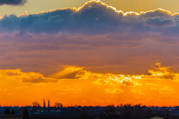 Winter sunrise on the countryside