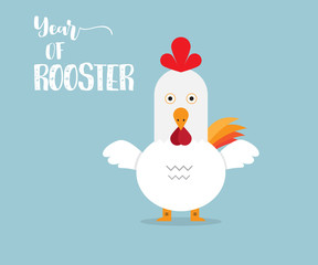 Rooster, Year of Rooster Background Cartoon Vector