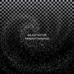 Naklejka premium Image of galaxies, nebulae, cosmos, and effect tunnel spiral galaxy on transparent black background vector illustration