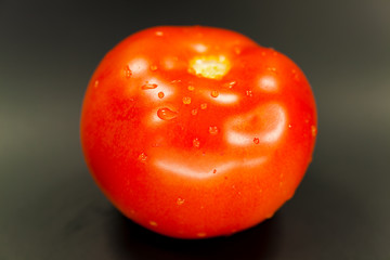 view of a red tomato