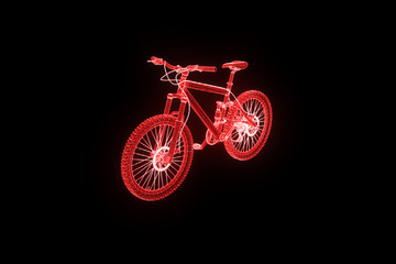 Mountain Bike in Hologram Wireframe Style. Nice 3D Rendering
- 132702824